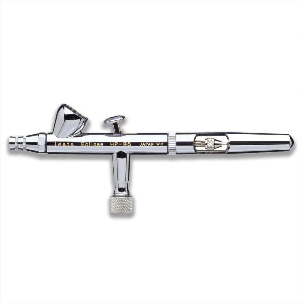 Iwata Eclipse HP-BS airbrush on a plain white background, full side view