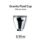 Gaahleri product card: Mirror-level Gravity Fluid Cup, 1/10 oz, small cup with wide knurled lid, on plain white