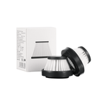 DSPIAE HC-F01 box beside two cone-shaped filters for the HC-V handheld vacuum, black rims and white pleated mesh