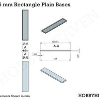 125x25mm Rectangle Plain Bases for Large Wargaming Miniatures 3d Print