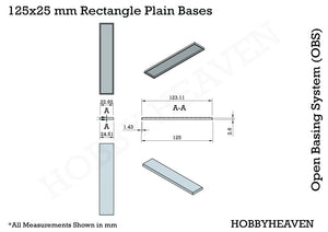 125x25mm Rectangle Plain Bases for Large Wargaming Miniatures 3d Print