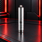 DSPIAE UV-GT mini UV touch light standing upright: silver body, side push button, domed lens at the top