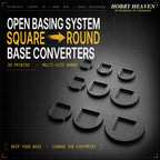 Square to Round Base Converters 3D Print Full Range