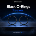 Gaahleri Black O-Rings graphic for the Seeker airbrush, showing two slim black rubber rings on a dark stage