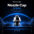 Gaahleri 0.3mm Nozzle Cap, Premium Series for GHPM-Mobius, SKU 40928: polished cap on a dark studio stage