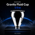 Gaahleri Gravity Fluid Cup 1/3 oz, SKU 46906: mirror-polished cup for the Seeker airbrush, dark studio stage