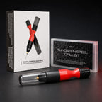 DSPIAE PT-HD hand drill in red and black beside retail box and drill bit case