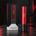 DSPIAE UV-T UV touch light, red and black body, beside its box printed UV TOUCH LIGHT 365NM