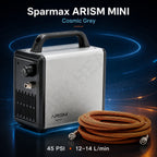 Sparmax ARISM Mini Airbrush Compressor (C-AR-MINI-GREY) – Cosmic Grey, 28 psi, 49 dB