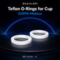 Gaahleri Teflon O-Rings for Cup graphic, GHPM-Mobius, showing two thick white PTFE rings on a dark stage
