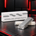 DSPIAE MEP-03 Modeling Epoxy Putty, grey bar and white bar in clear wrap in front of the grey box