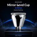 Gaahleri Mirror-Level Cup 1/10 oz, SKU 40997: small mirror-polished gravity fluid cup on a dark studio stage