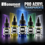 Monument Hobbies Pro Acryl Transparent range — 22ml bottles in assorted colours