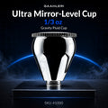 Gaahleri Ultra Mirror-Level Cup 1/3 oz, SKU 41000: mirror-polished gravity fluid cup on a dark studio stage