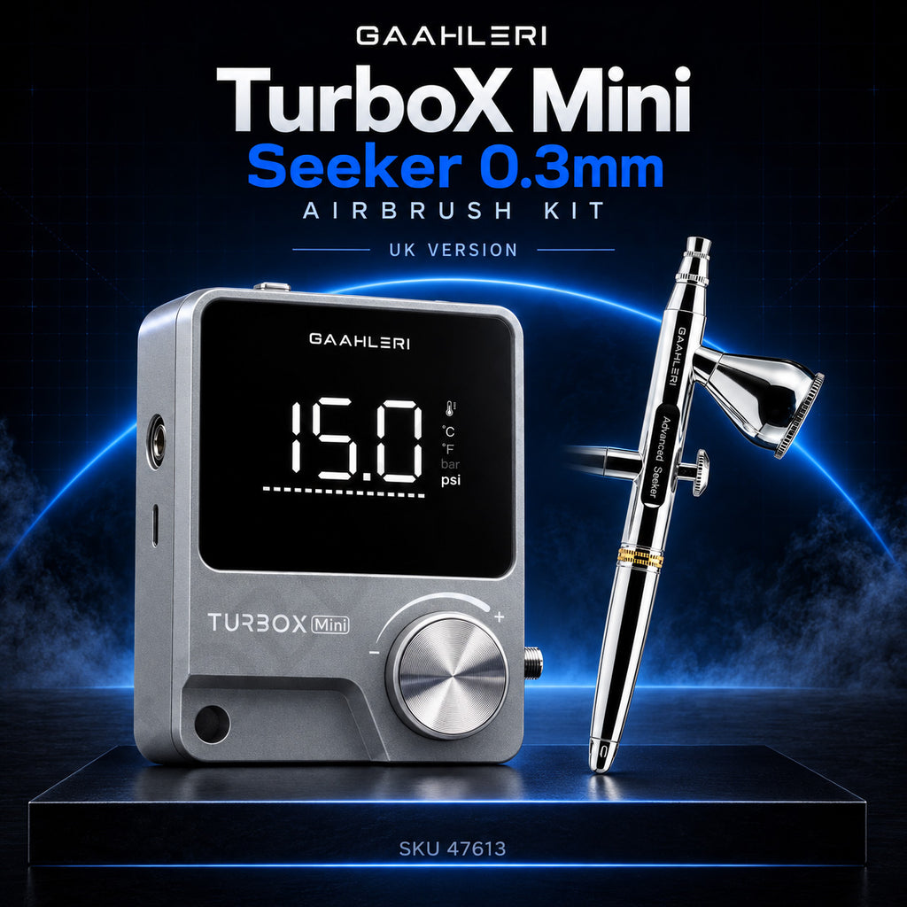 Gaahleri TurboX Mini Compressor Kit with Seeker 0.3mm Airbrush (47613) – UK Plug