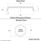 30mm Hexagonal Plain Plastic Bases - Hobby Heaven
