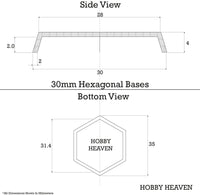 30mm Hexagonal Plain Plastic Bases - Hobby Heaven
