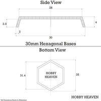 30mm Hexagonal Plain Plastic Bases - Hobby Heaven