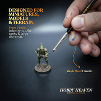 Hobby Heaven 6-Piece Dry Brush Set – XS to XXL Miniature Painting Brushes
