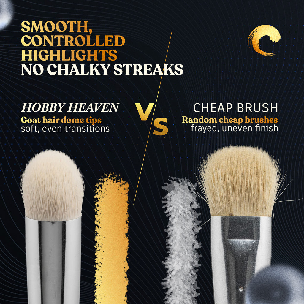 Hobby Heaven Dry Brush Set — Goat Hair Domed