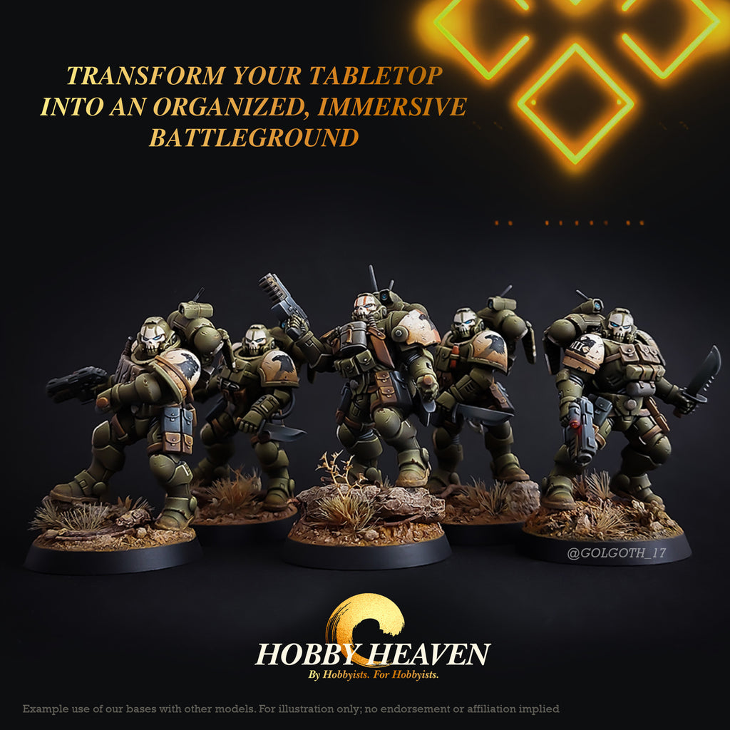 32mm Round Slotted Bases for Miniature Wargaming