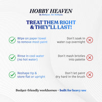 Hobby Heaven 6-Piece Dry Brush Set – XS to XXL Miniature Painting Brushes
