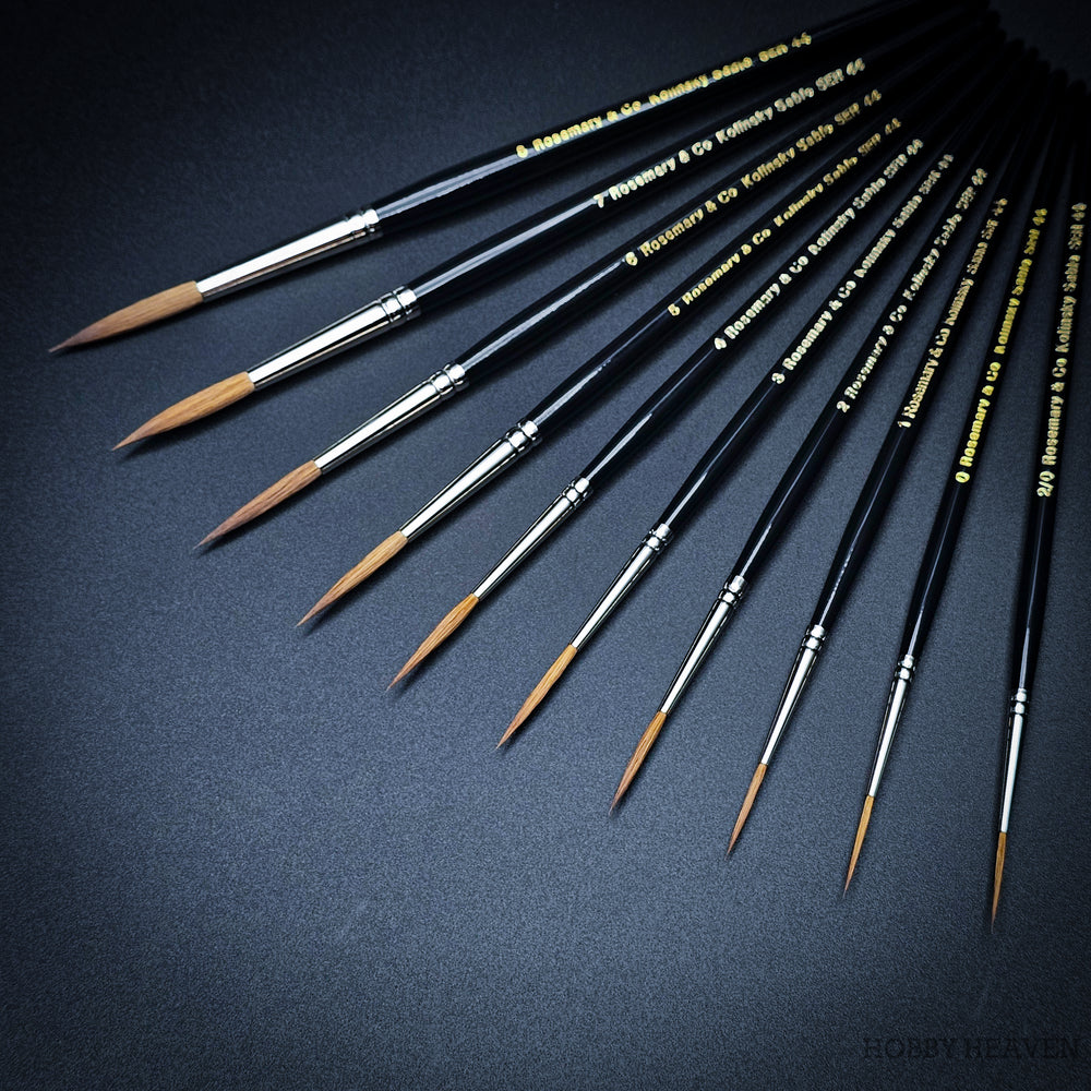 Rosemary Series 44 Pure Kolinsky Sable Rigger Brush Range | Short & Long Handle |