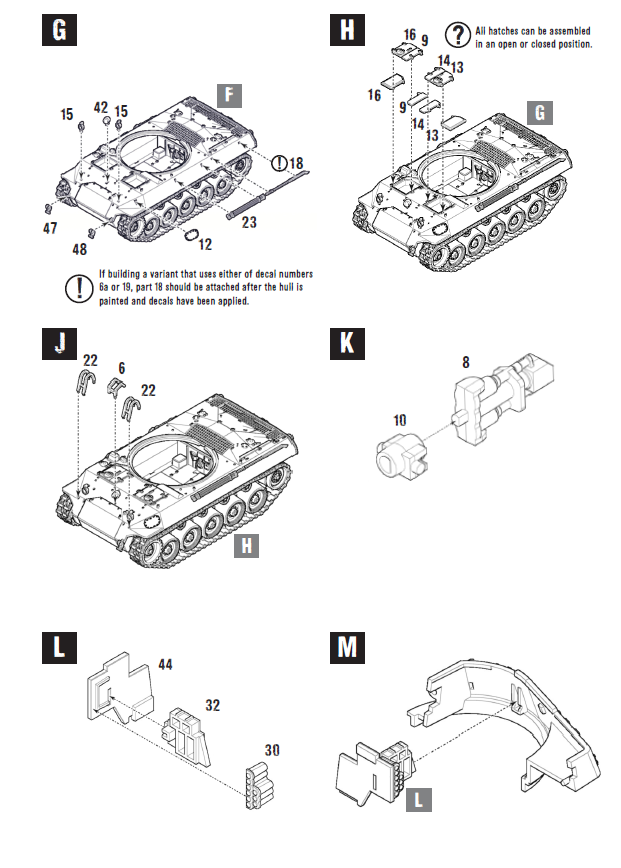 Assembly instructions: upper hull and fittings