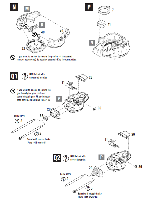 Assembly instructions: turret and gun
