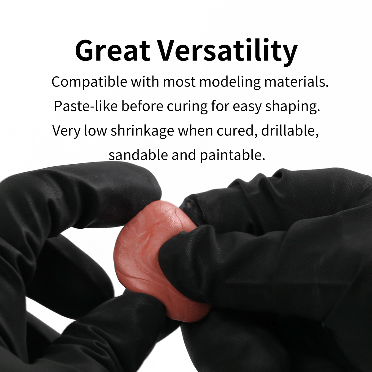 DSPIAE panel Great Versatility: epoxy putty worked between gloved fingers before curing