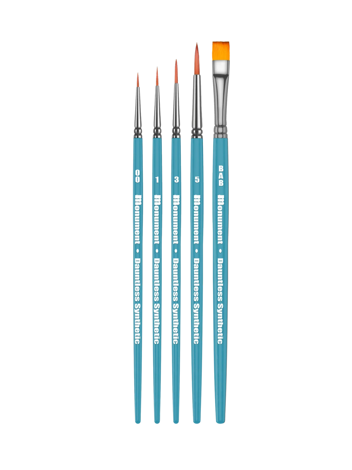Monument Hobbies Dauntless Synthetic Brush Set — five synthetic brushes in assorted sizes