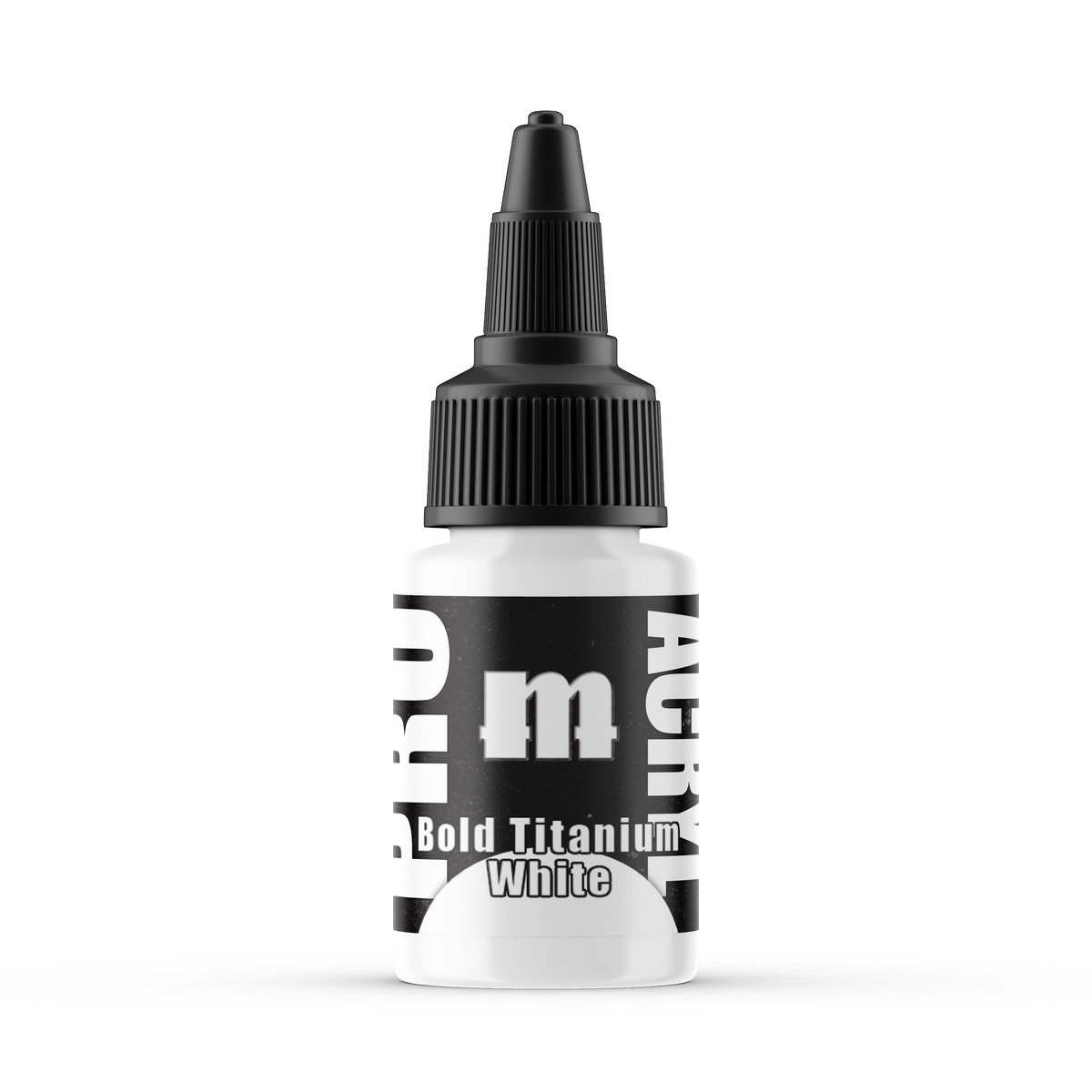 Monument Hobbies Pro Acryl Bold Titanium White MPA-001 — 22ml bottle with colour swatch