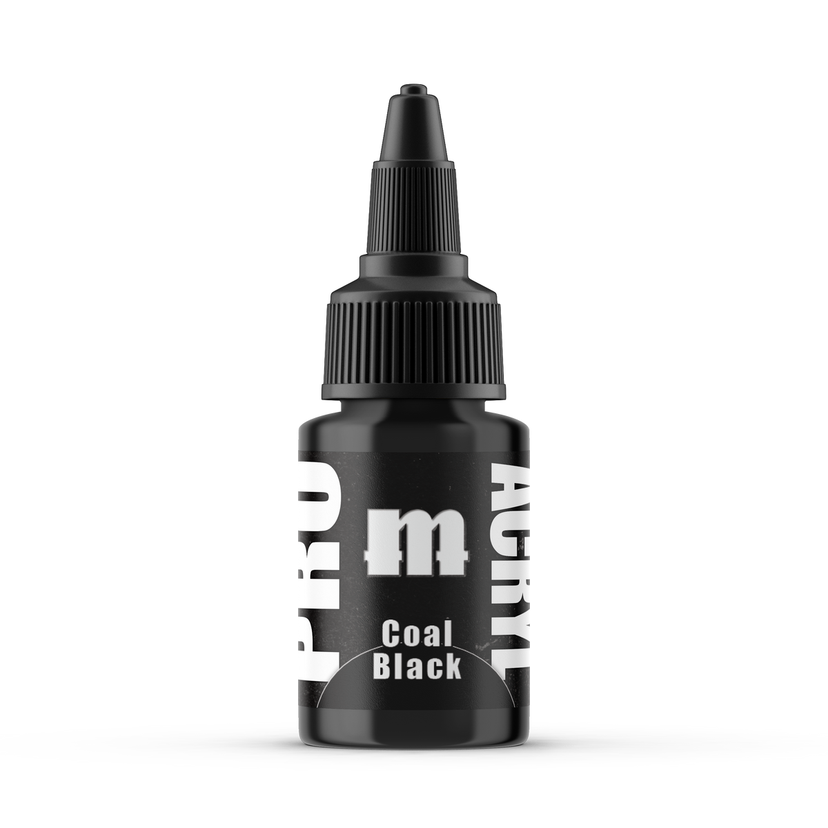 Monument Hobbies Pro Acryl Coal Black MPA-002 — 22ml bottle with colour swatch
