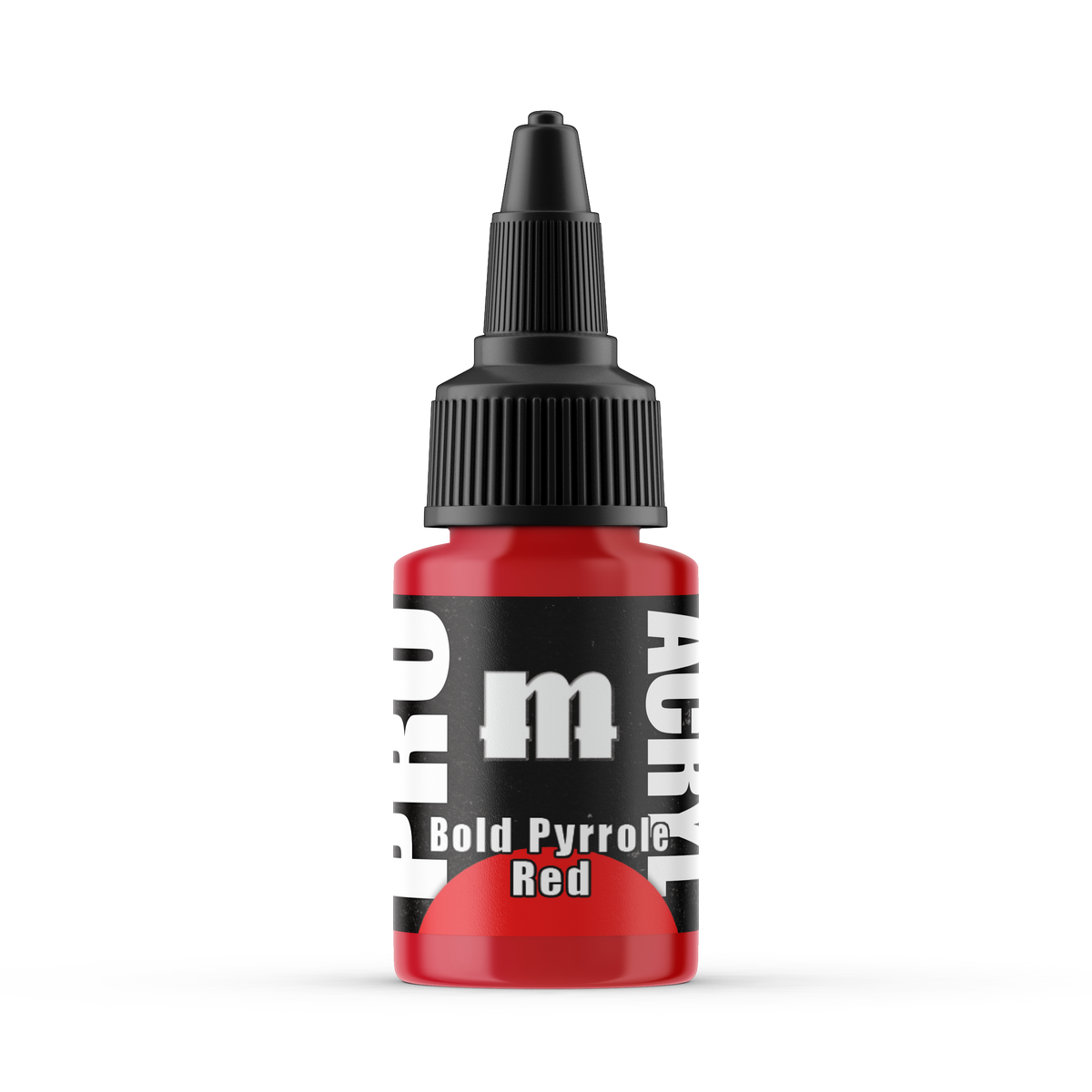 Monument Hobbies Pro Acryl Bold Pyrrole Red MPA-003 — 22ml bottle with colour swatch
