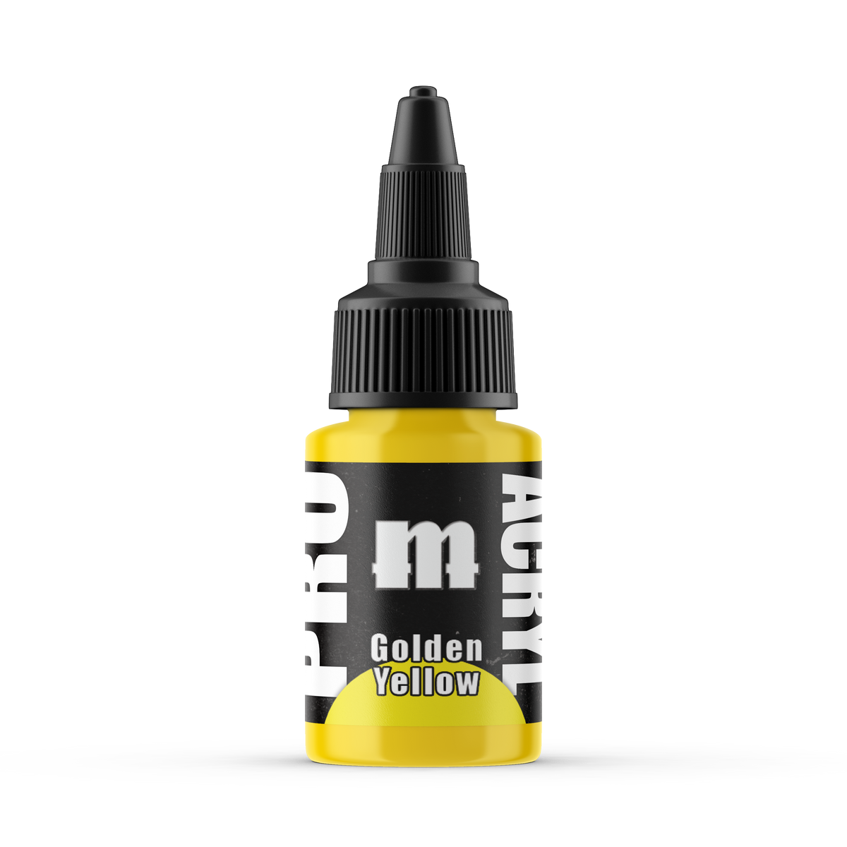 Monument Hobbies Pro Acryl Golden Yellow MPA-006 — 22ml bottle with colour swatch