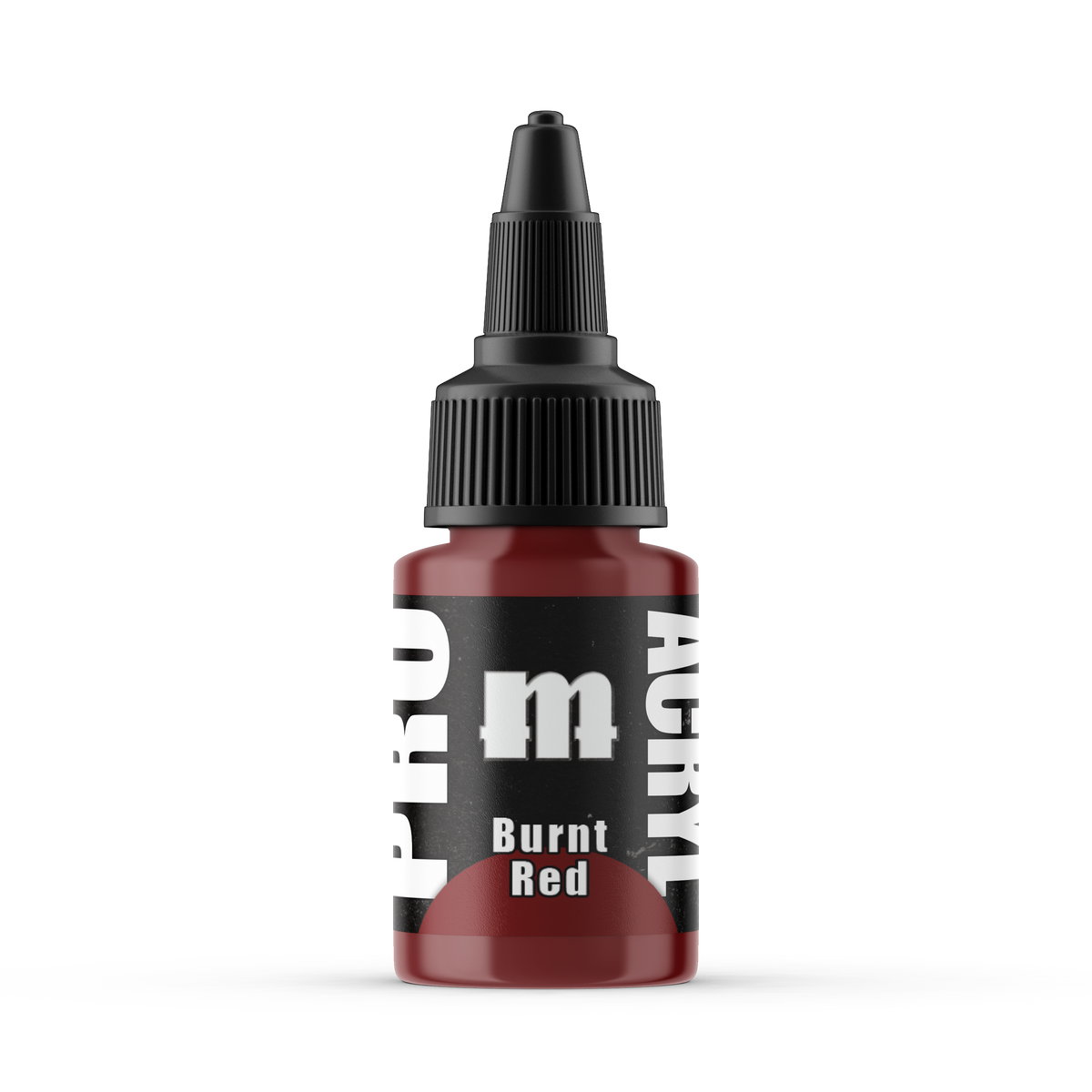 Monument Hobbies Pro Acryl Burnt Red MPA-008 — 22ml bottle with colour swatch