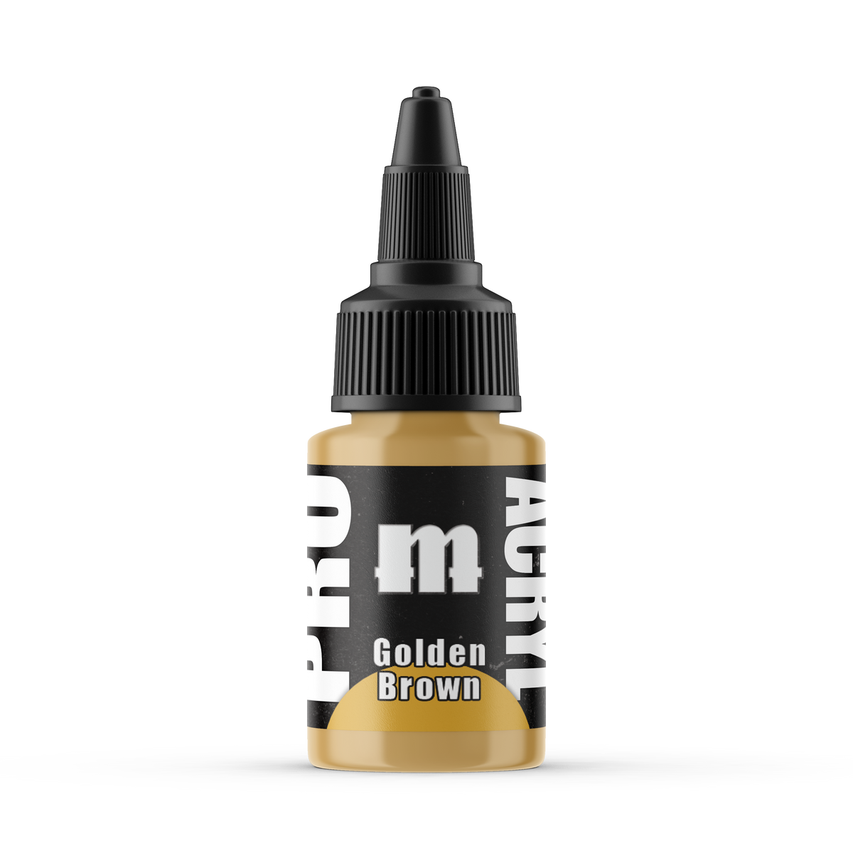 Monument Hobbies Pro Acryl Golden Brown MPA-017 — 22ml bottle with colour swatch
