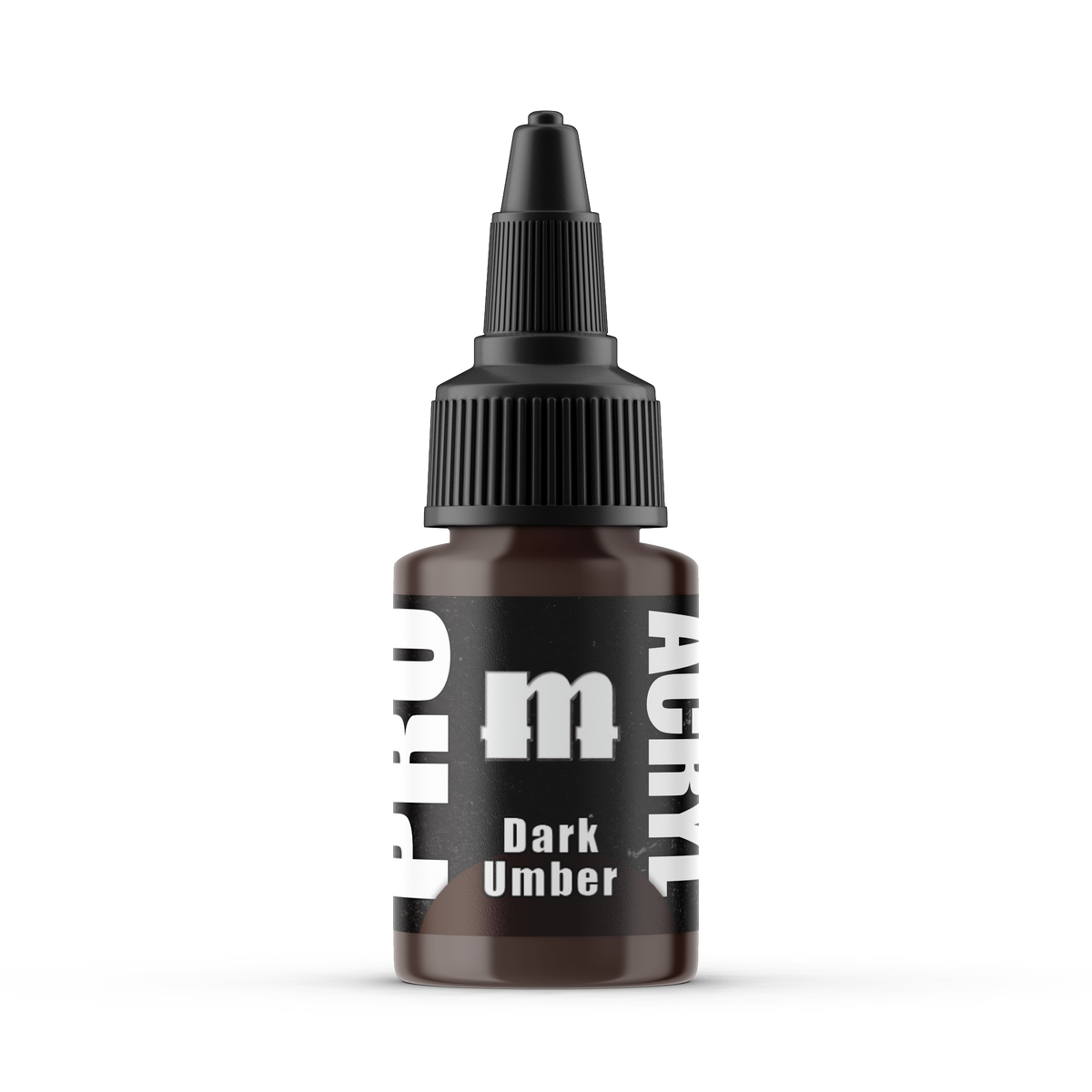 Monument Hobbies Pro Acryl Dark Umber MPA-019 — 22ml bottle with colour swatch
