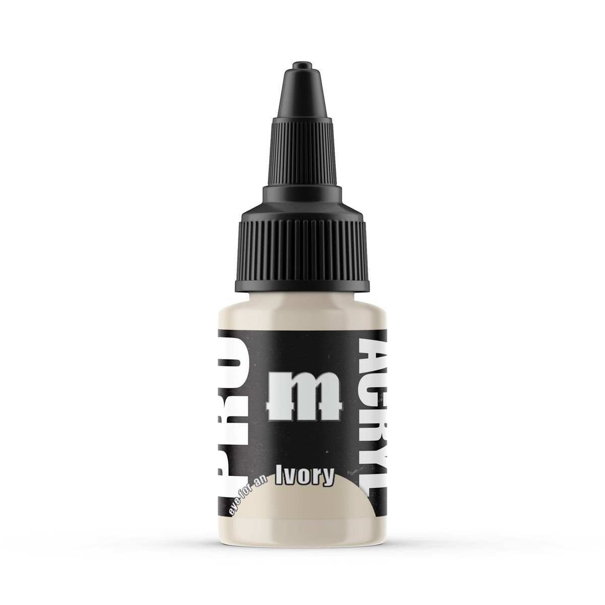 Monument Hobbies Pro Acryl Ivory MPA-023 — 22ml bottle with colour swatch