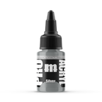 Monument Hobbies Pro Acryl Silver MPA-025 — 22ml bottle with colour swatch