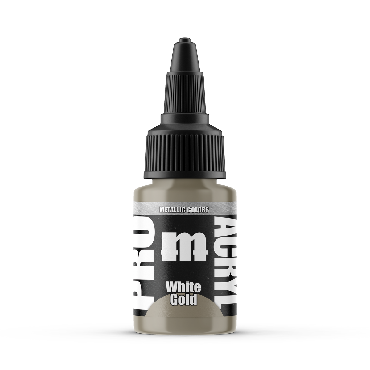 Monument Hobbies Pro Acryl White Gold MPA-029 — 22ml bottle with colour swatch