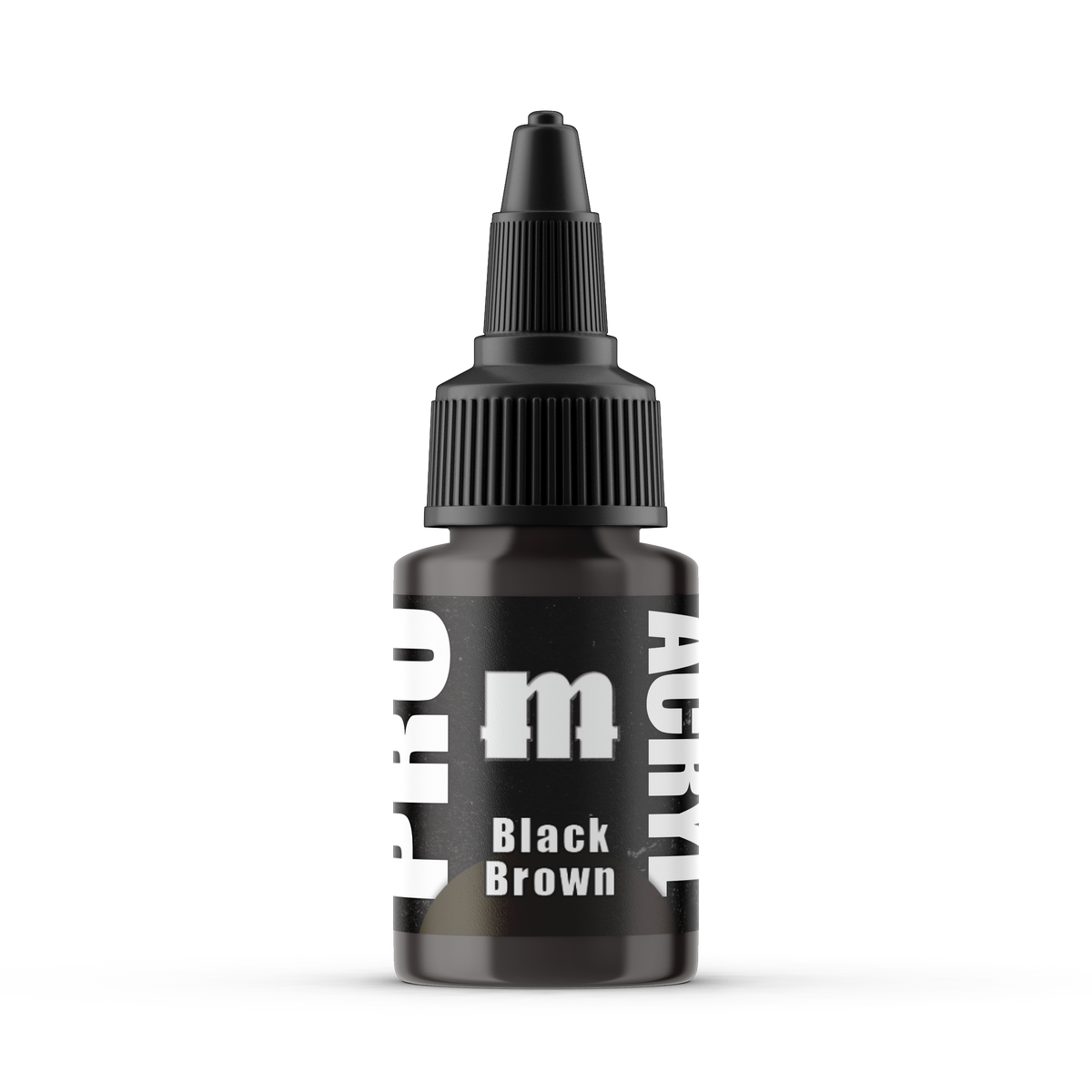 Monument Hobbies Pro Acryl Black Brown MPA-040 — 22ml bottle with colour swatch