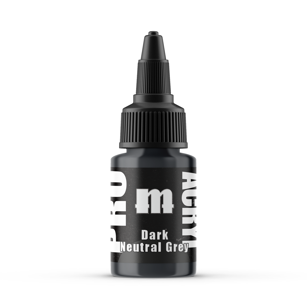Monument Hobbies Pro Acryl Dark Neutral Grey MPA-044 — 22ml bottle with colour swatch