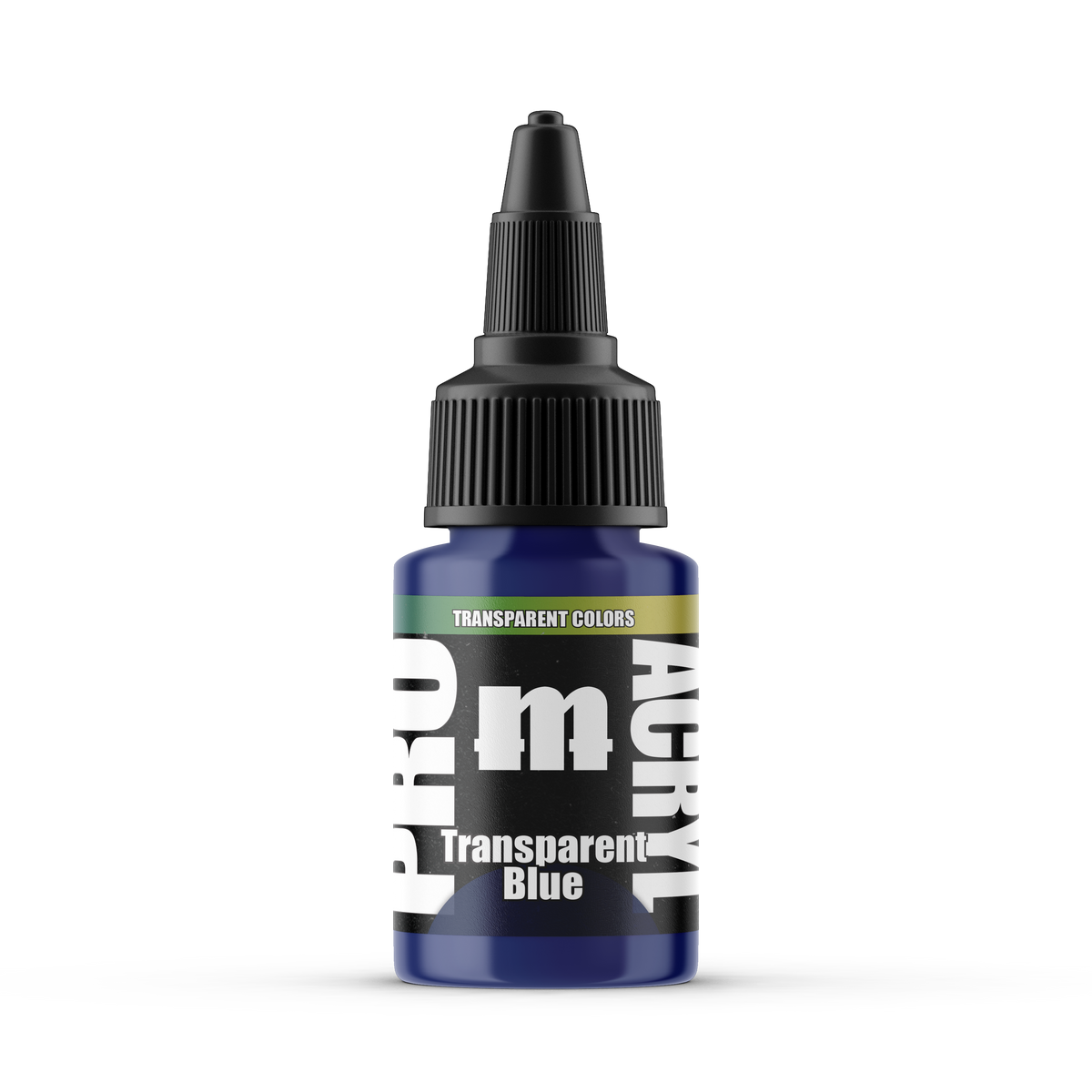 Monument Hobbies Pro Acryl Transparent Blue MPA-046 — 22ml bottle with colour swatch