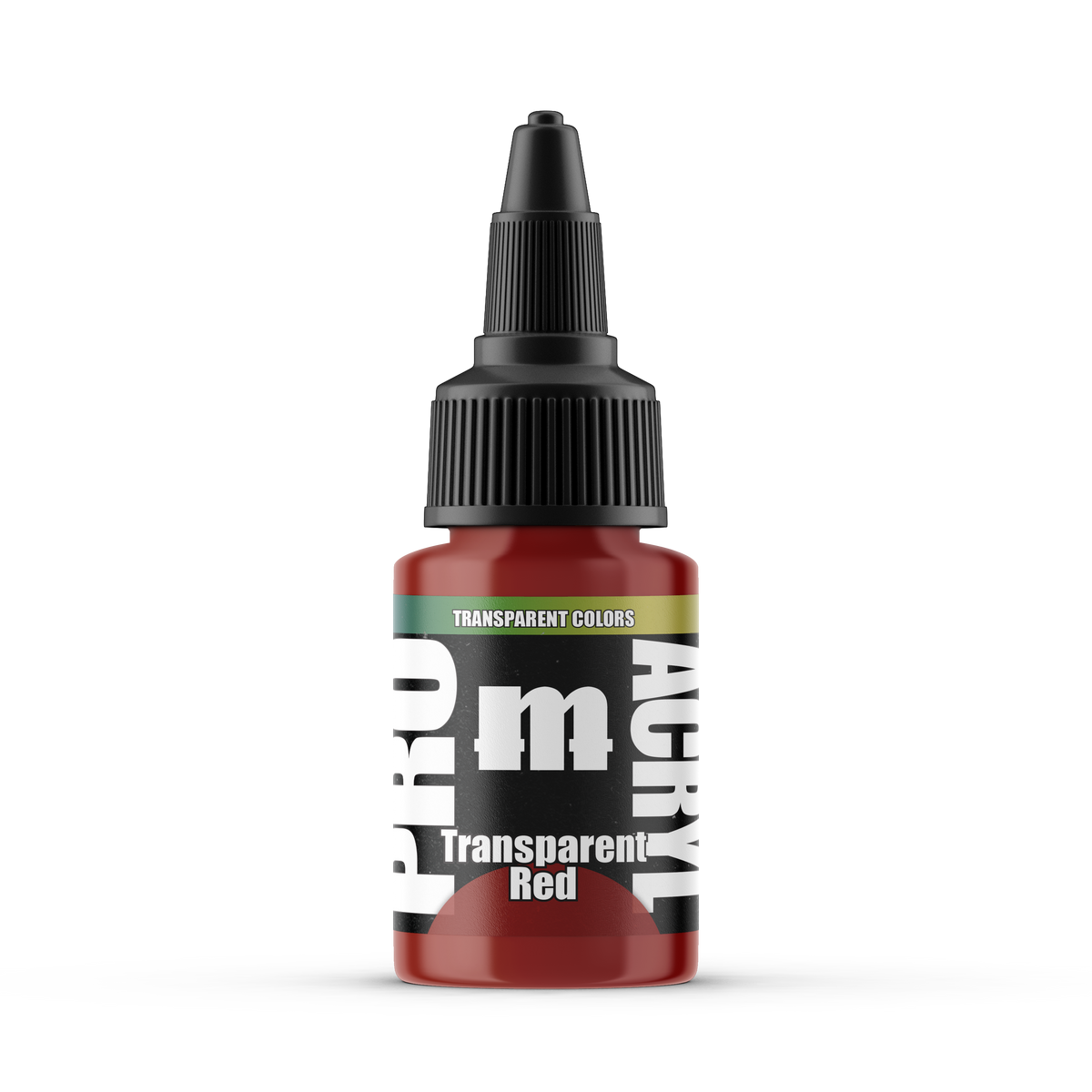 Monument Hobbies Pro Acryl Transparent Red MPA-047 — 22ml bottle with colour swatch