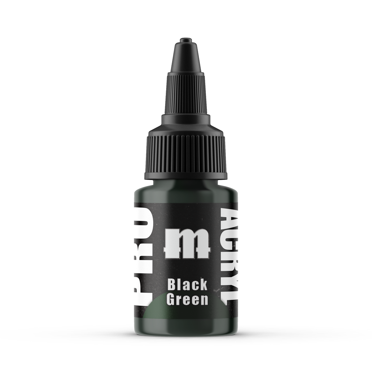 Monument Hobbies Pro Acryl Black Green MPA-057 — 22ml bottle with colour swatch