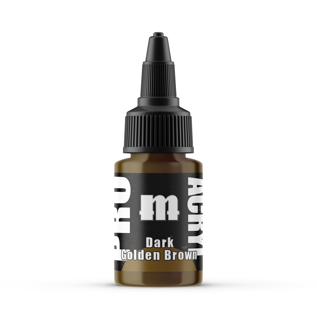 Monument Hobbies Pro Acryl Dark Golden Brown MPA-062 — 22ml bottle with colour swatch