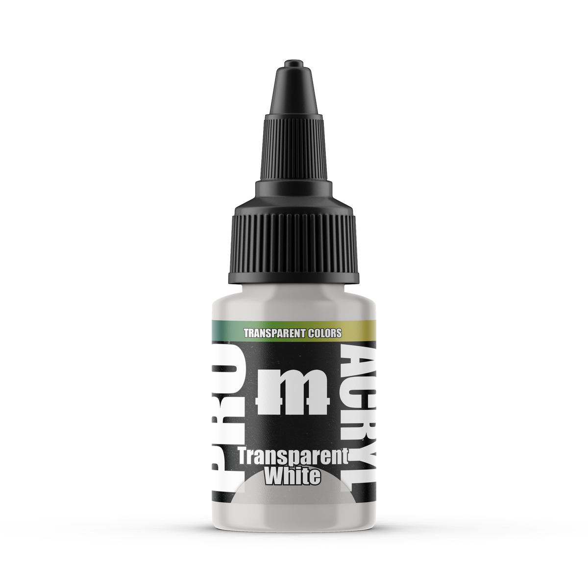 Monument Hobbies Pro Acryl Transparent White MPA-064 — 22ml bottle with colour swatch