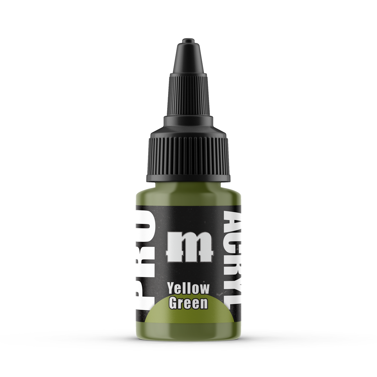Monument Hobbies Pro Acryl Yellow Green MPA-065 — 22ml bottle with colour swatch