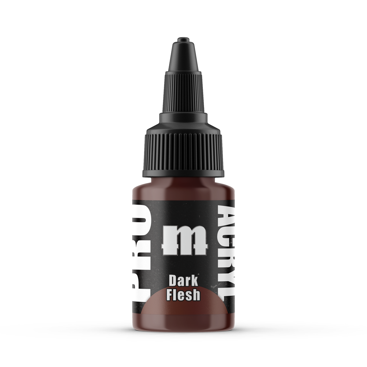 Monument Hobbies Pro Acryl Dark Flesh MPA-068 — 22ml bottle with colour swatch